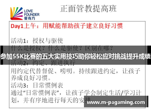 参加55K比赛的五大实用技巧助你轻松应对挑战提升成绩