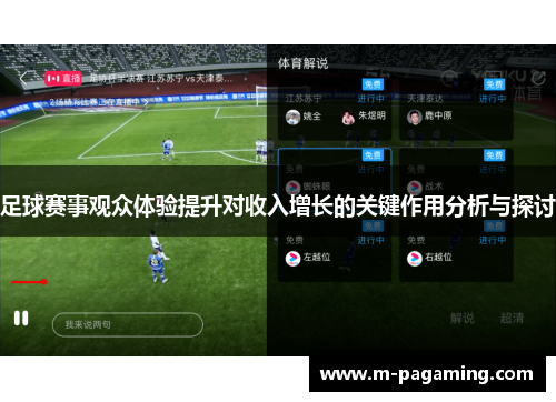 足球赛事观众体验提升对收入增长的关键作用分析与探讨